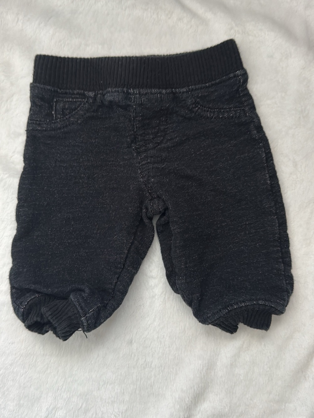 Kids Black Knit Waistband Bottoms